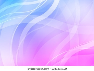Light Pink, Blue vector template with bent lines. An elegant bright illustration with gradient. A completely new template for your business design.