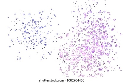 Light Pink, Blue vector template with sky stars. Decorative shining illustration with stars on abstract template. The pattern can be used for new year ad, booklets.