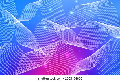 Light Pink, Blue vector template with carnival confetti. Beautiful colored illustration with ribbon in celebration style. The pattern can be used for new year ad, booklets.