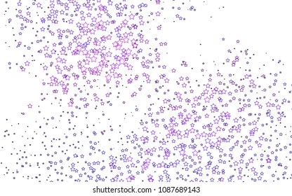 Light Pink, Blue vector template with sky stars. Glitter abstract illustration with colored stars. Smart design for your business advert.