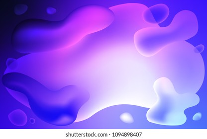 Light Pink, Blue vector template with liquid shapes. Blurred geometric sample with gradient bubbles.  A new texture for your  ad, booklets, leaflets.