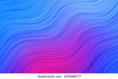 Light Pink, Blue vector template with bent ribbons. Glitter abstract illustration with wry lines. The template for cell phone backgrounds.