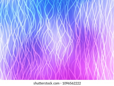 Light Pink, Blue vector template with lines, ovals. Glitter abstract illustration with wry lines. Pattern for your business design.