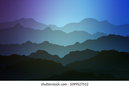 Light Pink, Blue vector template with lines, ovals. Creative geometric illustration in mountain style with gradient. Mountain design for your web site.