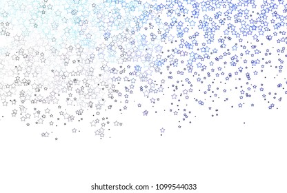Light Pink, Blue vector template with sky stars. Glitter abstract illustration with colored stars. Smart design for your business advert.