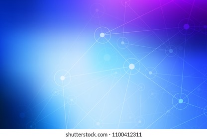 Light Pink, Blue vector template with circles, triangles. Glitter abstract illustration with connection of triangle structure. Pattern can be used for futuristic ad, booklets.