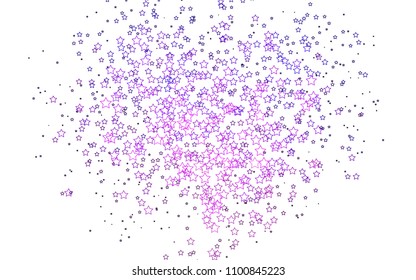 Light Pink, Blue vector template with sky stars. Stars on blurred abstract background with gradient. The pattern can be used for wrapping gifts.