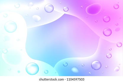 Light Pink, Blue vector template with bent lines. A sample with blurred bubble shapes. The best blurred design for your business.