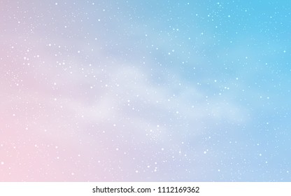 Light Pink, Blue vector template with space stars. Blurred decorative design in simple style with galaxy stars. Template for cosmic backgrounds.