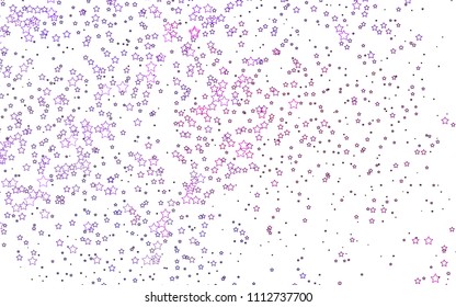 Light Pink, Blue vector template with sky stars. Decorative shining illustration with stars on abstract template. The pattern can be used for new year ad, booklets.