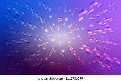 Light Pink, Blue vector template with carnival confetti. Glitter abstract illustration with colorful confetti, ribbons. The pattern can be used for birthday gifts, congratulations.