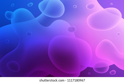 Light Pink, Blue vector template with bubble shapes. Colorful abstract illustration with gradient lines. Brand-new design for your ads, poster, banner.