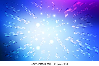 Light Pink, Blue vector template with carnival confetti. Glitter abstract illustration with colorful confetti, ribbons. The pattern can be used for carnival, festival leaflets.