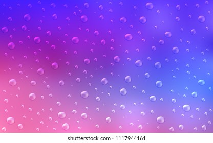 Light Pink, Blue vector template with circles. Glitter abstract illustration with blurred drops of rain. The pattern can be used for aqua ad, booklets.