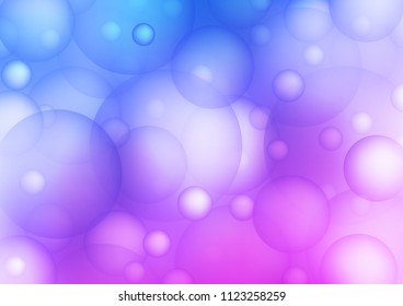 Light Pink, Blue vector template with circles. Glitter abstract illustration with blurred drops of rain. The pattern can be used for beautiful websites.