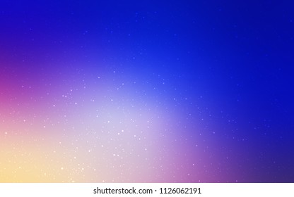Light Pink, Blue vector template with space stars. Glitter abstract illustration with colorful cosmic stars. Pattern for futuristic ad, booklets.