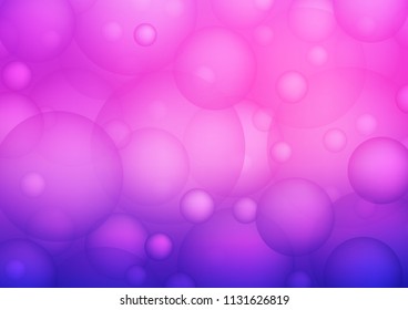 Light Pink, Blue vector template with circles. Blurred bubbles on abstract background with colorful gradient. Beautiful design for your business natural advert.