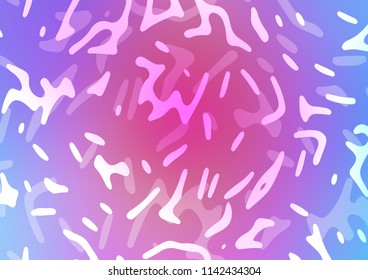 Light Pink, Blue vector template with liquid shapes. Glitter abstract illustration with wry lines. Brand new design for your ads, poster, banner.