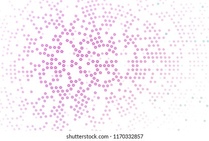 Light Pink, Blue vector template with sky stars. Stars on blurred abstract background with gradient. The pattern can be used for wrapping gifts.
