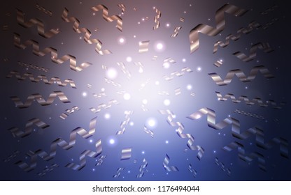 Light Pink, Blue vector template with carnival confetti. Decorative shining illustration with ribbons on abstract template. Beautiful design for your business advert of anniversary.