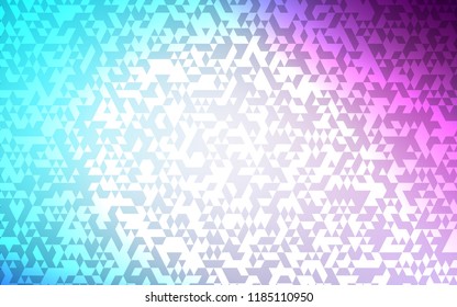 Light Pink, Blue vector template with crystals, triangles. Triangles on abstract background with colorful gradient. Pattern can be used for websites.
