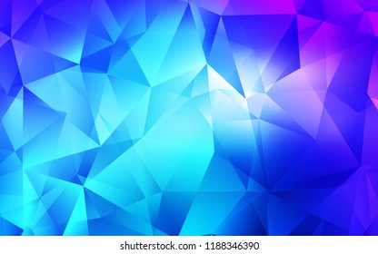 Light Pink, Blue vector template with crystals, triangles. Glitter abstract illustration with triangular shapes. Smart design for your business advert.
