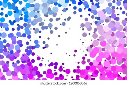 Light Pink, Blue vector template with spots. Blurred decorative design in abstract style with bubbles. Pattern for beautiful websites.