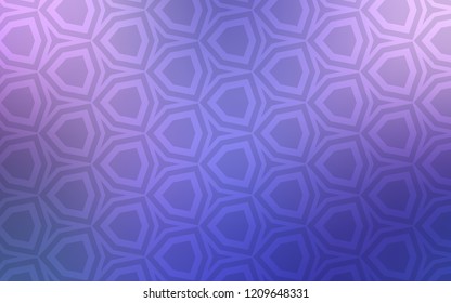 Light Pink, Blue vector template in hexagonal style. Illustration of colored hexagons on blur surface. Pattern for ads, leaflets.
