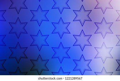Light Pink, Blue vector template with sky stars. Modern geometrical abstract illustration with stars. Best design for your ad, poster, banner.