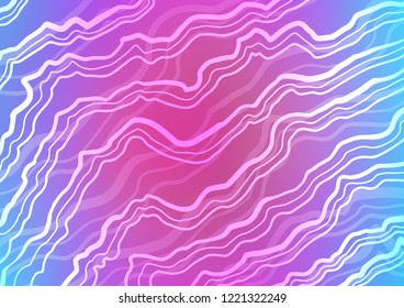 Light Pink, Blue vector template with lines, ovals. Colorful abstract illustration with gradient lines. A new texture for your  ad, booklets, leaflets.