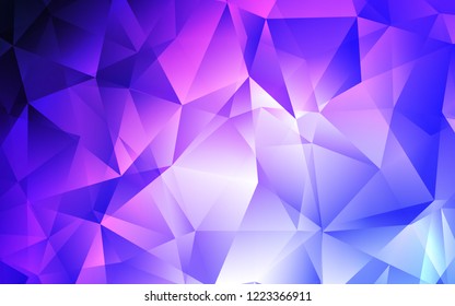 Light Pink, Blue vector template with crystals, triangles. Decorative design in abstract style with triangles. Smart design for your business advert.