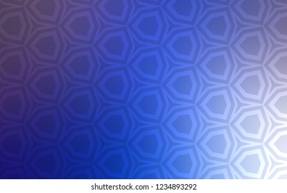 Light Pink, Blue vector template in hexagonal style. Colorful hexagons on blur backdrop. Design for website posters, banners.