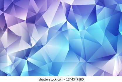 Light Pink, Blue vector template with crystals, triangles. Illustration with set of colorful triangles. Pattern can be used for websites.