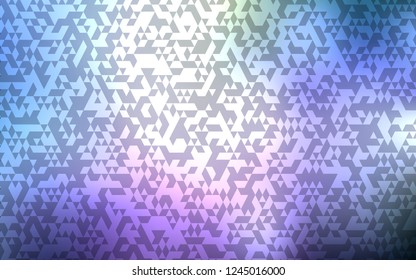 Light Pink, Blue vector template with crystals, triangles. Triangles on abstract background with colorful gradient. Pattern for commercials.