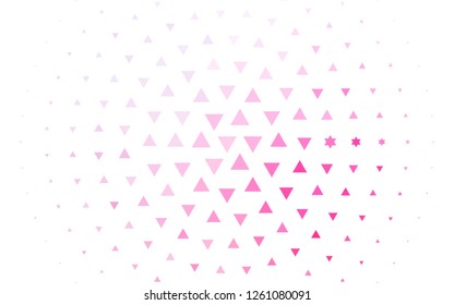 Light Pink, Blue vector template with crystals, triangles. Decorative design in abstract style with triangles. Best design for your ad, poster, banner.