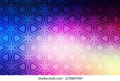 Light Pink, Blue vector template with sky stars. Decorative illustration with stars on abstract template. Best design for your ad, poster, banner.
