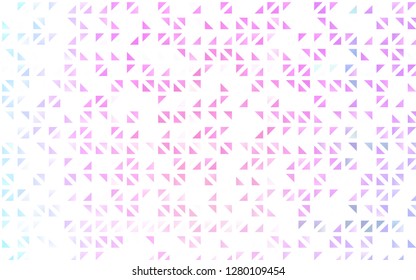 Light Pink, Blue vector template with crystals, triangles. Beautiful illustration with triangles in nature style. Smart design for your business advert.