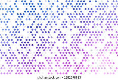 Light Pink, Blue vector template in hexagonal style. Colorful hexagons on white backdrop. Pattern for ads, leaflets.