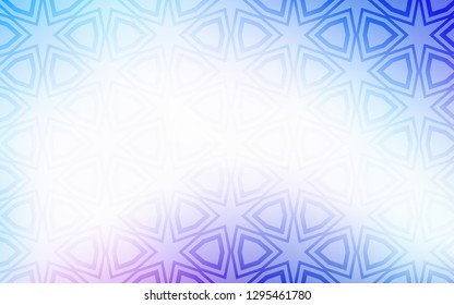 Light Pink, Blue vector template with sky stars. Glitter abstract illustration with colored stars. Smart design for your business advert.