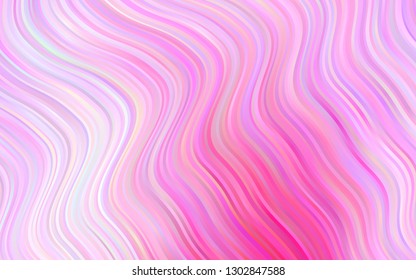 Light Pink, Blue vector template with abstract lines. Modern gradient abstract illustration with bandy lines. A new texture for your  ad, booklets, leaflets.