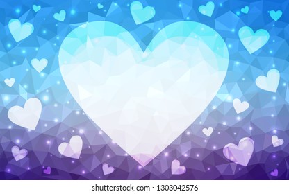 Light Pink, Blue vector  template with doodle hearts. Illustration with hearts in love concept for valentine's day. Pattern for marriage gifts, congratulations.