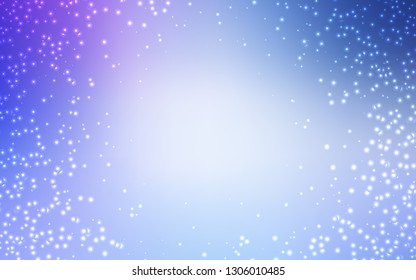 Light Pink, Blue vector template with space stars. Space stars on blurred abstract background with gradient. Pattern for astronomy websites.