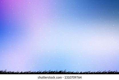 Light Pink, Blue vector template with space stars. Glitter abstract illustration with colorful cosmic stars. Template for cosmic backgrounds.