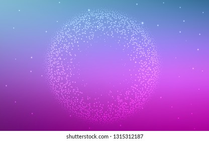 Light Pink, Blue vector template with space stars. Blurred decorative design in simple style with galaxy stars. Template for cosmic backgrounds.