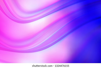 Light Pink, Blue vector template with lines, ovals. Shining crooked illustration in marble style. Brand new design for your ads, poster, banner.