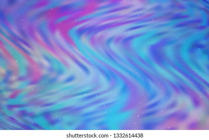 Light Pink, Blue vector template with space stars. Shining colored illustration with bright astronomical stars. Pattern for futuristic ad, booklets.
