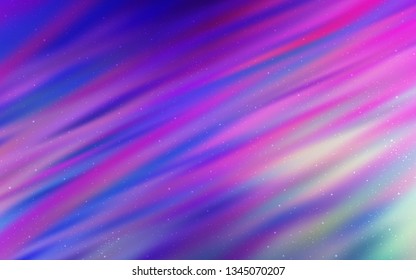 Light Pink, Blue vector template with space stars. Space stars on blurred abstract background with gradient. Smart design for your business advert.