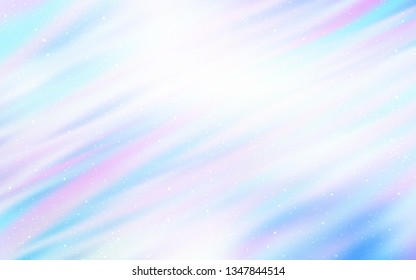 Light Pink, Blue vector template with space stars. Blurred decorative design in simple style with galaxy stars. Template for cosmic backgrounds.