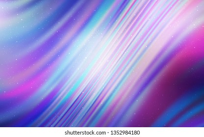 Light Pink, Blue vector template with space stars. Blurred decorative design in simple style with galaxy stars. Pattern for astronomy websites.