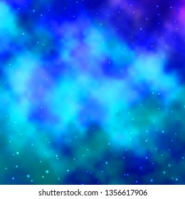 Light Pink, Blue vector template with neon stars. Colorful illustration in abstract style with gradient stars. Best design for your ad, poster, banner.